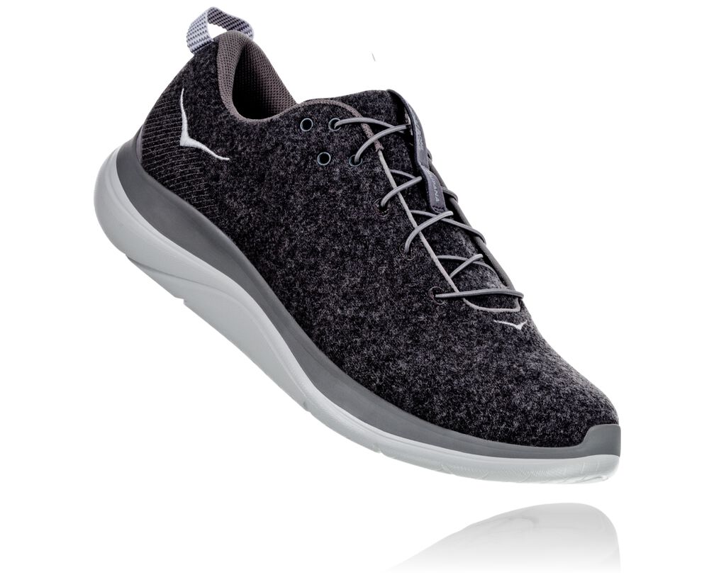 Hoka One One Hupana Flow Wool Löparskor Dam MörkGrå - SE-2861357